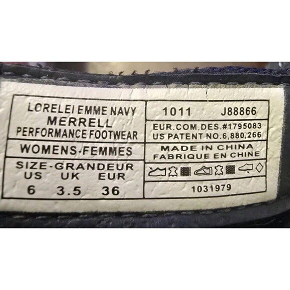 Merrell Lorelei Emme Mary Jane Flats Navy Blue Women’s Size 6 EU 36 Comfort Mesh - Picture 6 of 7